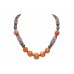 String Necklace Women Oxidized Metal Natural Multi Color Gem Stones B23
